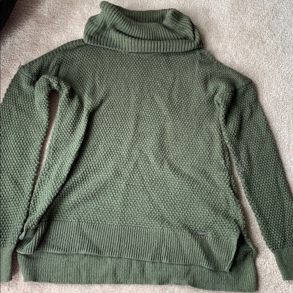 Cold shoulder cowl neck sweater